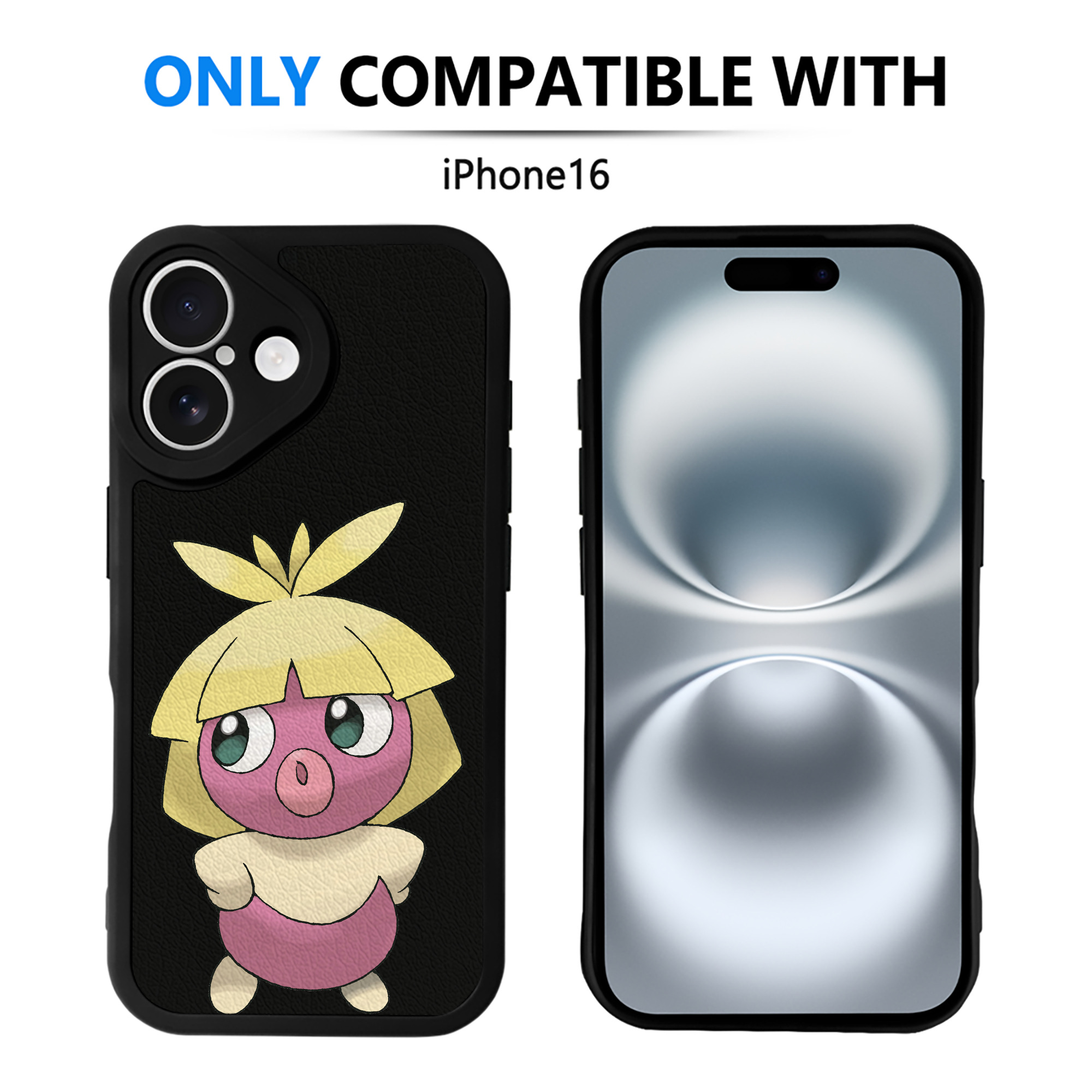 （画像用） ポケットモンスター Pokémon 【iPhone 16シリーズ対応】シリコンスマホケース（レザー調） 材質：シリコン